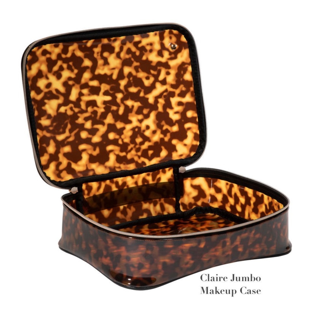 Stephanie Johnson Miami Clearly Tortoise Claire Jumbo Make-up Case-NWT